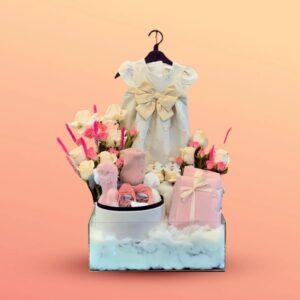 Baby Boy Flower Arrangement Stand IdeaConsist of hanger stand and flower only DRESS NOT INCLUDED