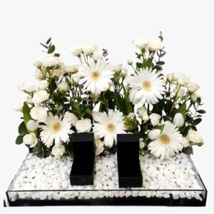 Acrylic Transparent Box Withe White Flowers