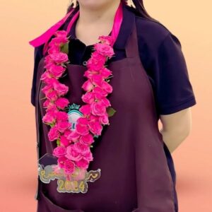 Pink Congrats Graduation Floral Lei